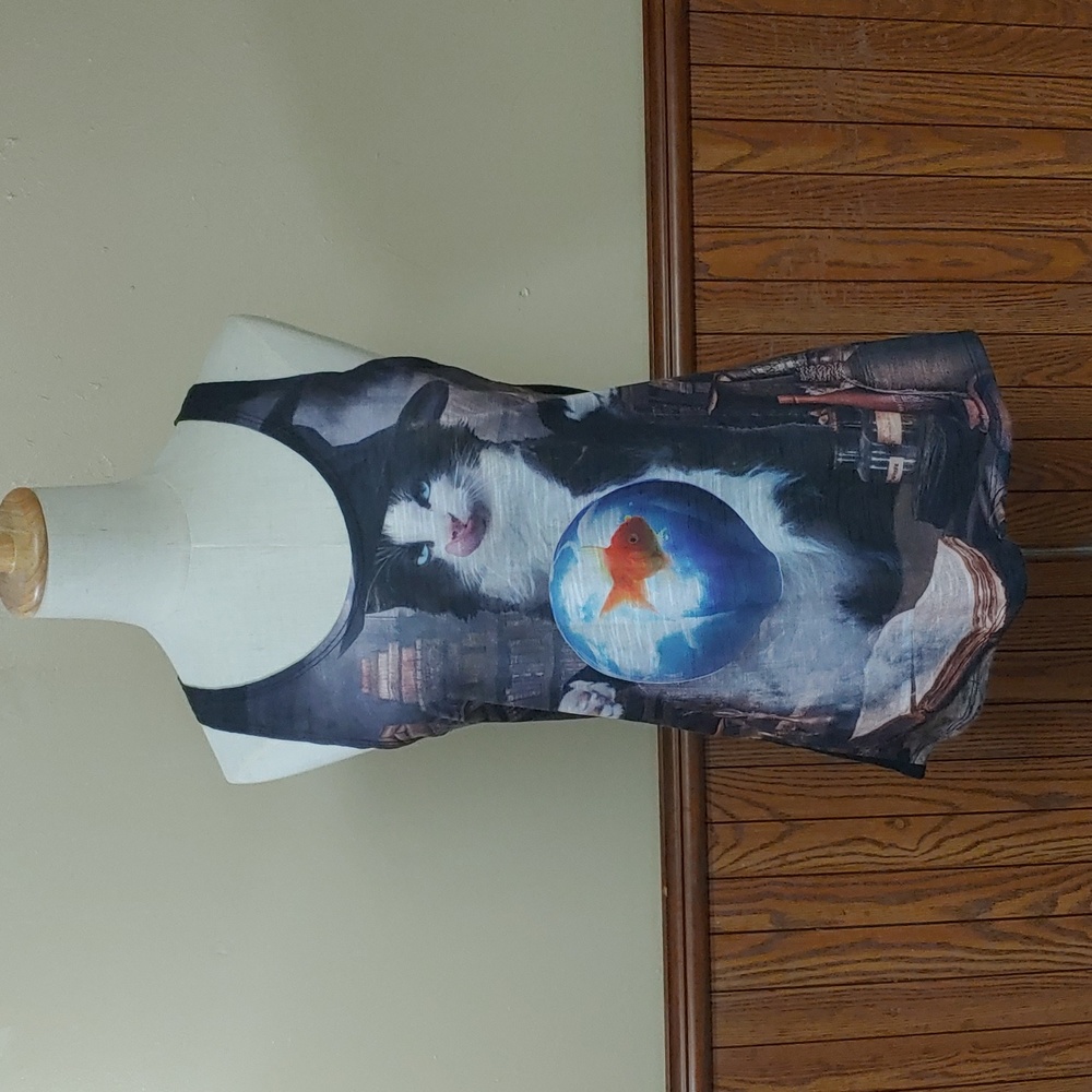 Beer Dance Cat Tank Top S